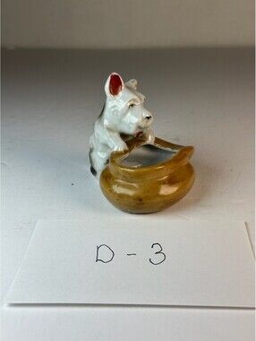 Vintage Occupied Japan Ceramic Dog Figurine Planter Trinket Dish D-3